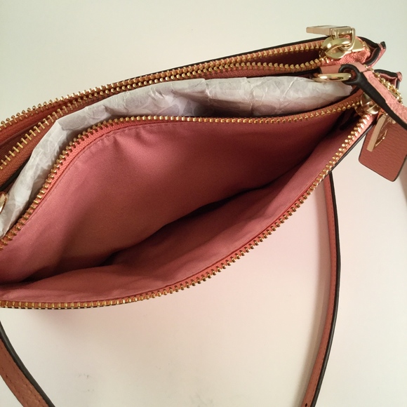 COACH NEW Blush Pink Crossbody Purse Leather - Picture 6 of 8